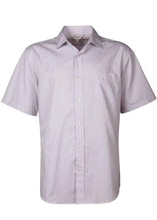 Aussie Pacific Men's Henley Short Sleeve Shirt 1900s Corporate Wear Aussie Pacific White/Purple XXS 